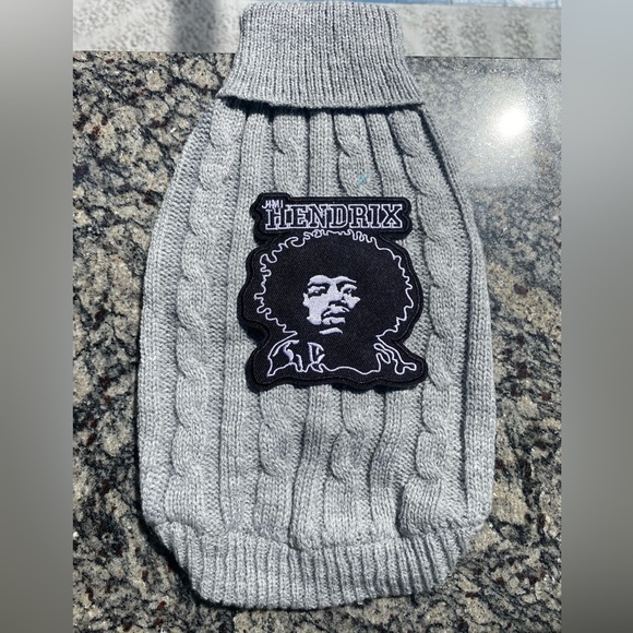 Jimi Hendrix rock alternative music turtleneck dog cat gray sweater smal… - Picture 1 of 2